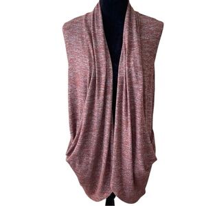 LOGO BY LORI GOLDSTEIN MARLED RUST ELEGANT CARDIGAN VEST SZ MED EUC